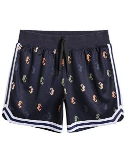 Mens Basketball Shorts 5" Inseam Gym Mesh Shorts for Men Graphic Basketball Shorts Athletic Running Workout Shorts