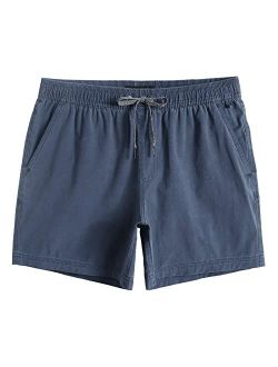 Men's 5 inch Inseam Shorts Pull-On Relaxed Fit Comfort Stretch Short Shorts with Pocket