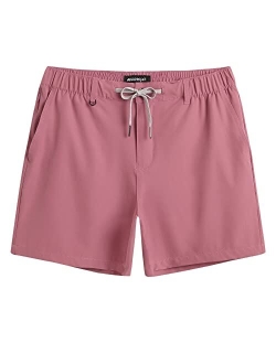 Men's 5 inch Inseam Shorts Pull-On Relaxed Fit Comfort Stretch Short Shorts with Pocket