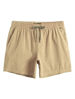 Men's 5 inch Inseam Shorts Pull-On Relaxed Fit Comfort Stretch Short Shorts with Pocket