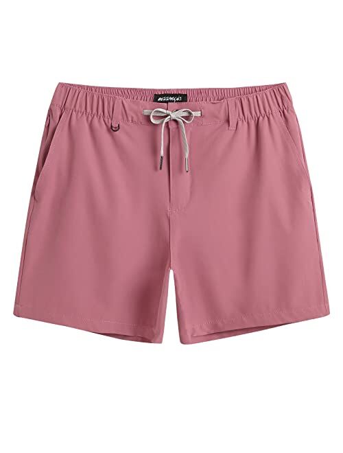 maamgic Men's 5 inch Inseam Shorts Pull-On Relaxed Fit Comfort Stretch Short Shorts with Pocket