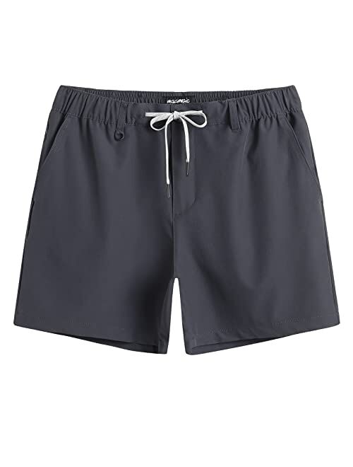 maamgic Men's 5 inch Inseam Shorts Pull-On Relaxed Fit Comfort Stretch Short Shorts with Pocket