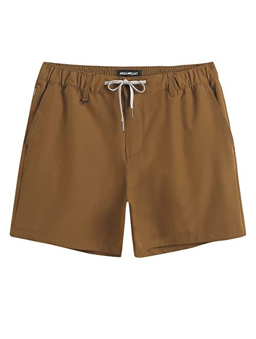 maamgic Men's 5 inch Inseam Shorts Pull-On Relaxed Fit Comfort Stretch Short Shorts with Pocket