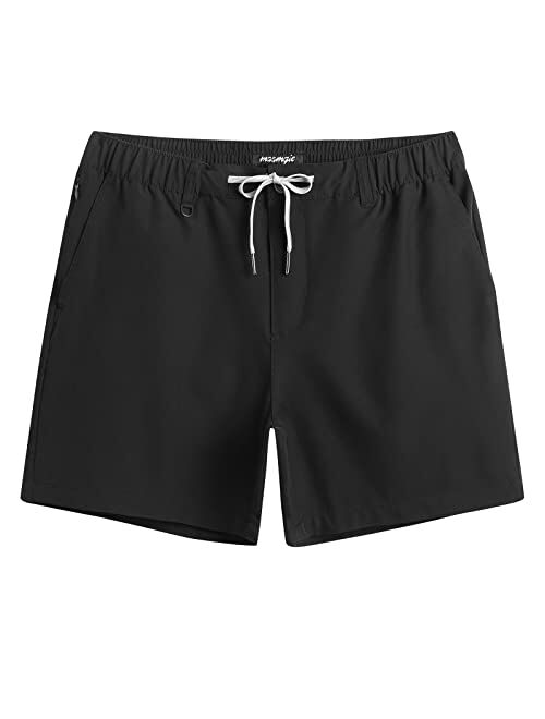 maamgic Men's 5 inch Inseam Shorts Pull-On Relaxed Fit Comfort Stretch Short Shorts with Pocket