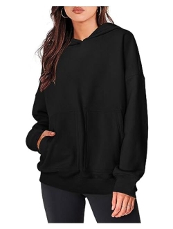 KIRUNDO Womens Fashion Oversized Hoodies Sweatshirts Casual Long Sleeve Fleece Hooded Pullover Fall Clothes 2023