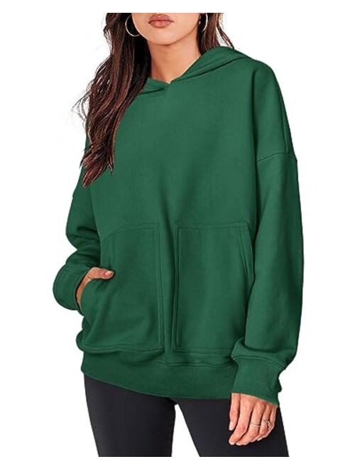 KIRUNDO Womens Fashion Oversized Hoodies Sweatshirts Casual Long Sleeve Fleece Hooded Pullover Fall Clothes 2023