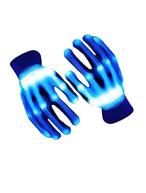 UWEIDOIT Led Gloves for Children, Colorful Flashing Light up Gloves for Halloween Chrismas Carnival Party