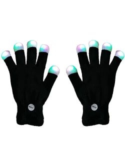 XISFORX 7 colors light show LED Gloves Rave Light Finger Lighting Flashing Glow Mittens(fingertip)