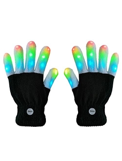 XISFORX 7 colors light show LED Gloves Rave Light Finger Lighting Flashing Glow Mittens(fingertip)