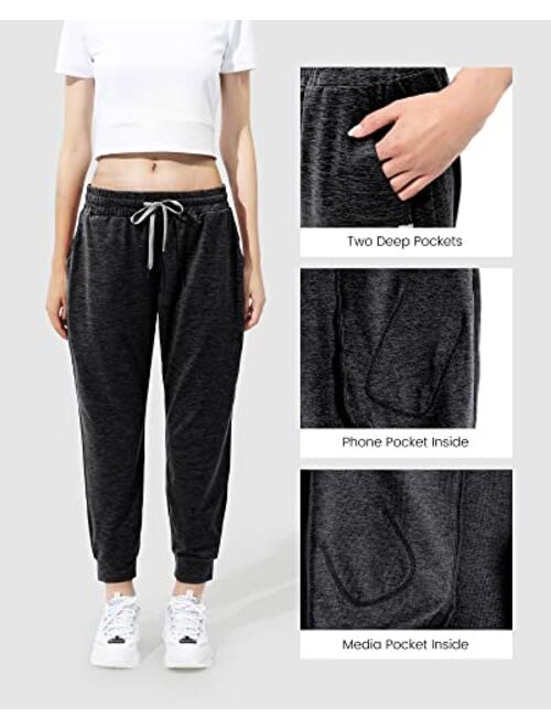 maamgic Womens Joggers Stretch Comfy Jogger Pants with Zipper Pockets Athletic Pants for Workout Running Jogging