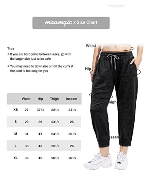 maamgic Womens Joggers Stretch Comfy Jogger Pants with Zipper Pockets Athletic Pants for Workout Running Jogging