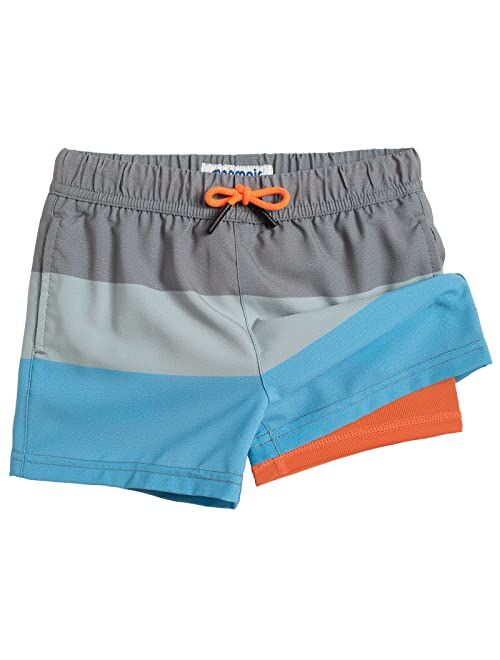 maamgic Boys Swim Trunks with Compression Liner Toddler Boys Stretch Swim Shorts Quick Dry 2 in 1 Beach Shorts