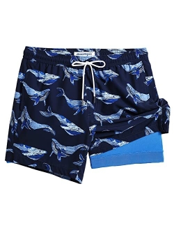Mens 5 Inch Stretch Swimming Shorts Compression Liner Swim Trunks Swimwear Bathing Suits Beach Wear Swim Suits