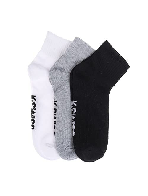 K-Swiss Men's 10 Pairs Flat Knit Breathable, Casual and Athletic, Running, Weekender Socks - Quarter Length Socks for Men