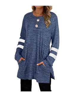 XIEERDUO Womens Sweatshirts Casual Tunic Tops Long Sleeve Shirts Oversized With Pockets