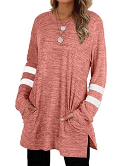 XIEERDUO Womens Sweatshirts Casual Tunic Tops Long Sleeve Shirts Oversized With Pockets