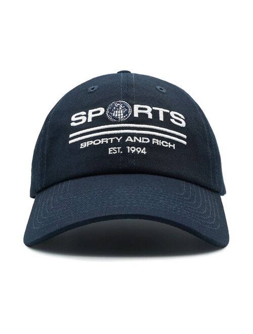 Sporty & Rich logo-embroidered cap