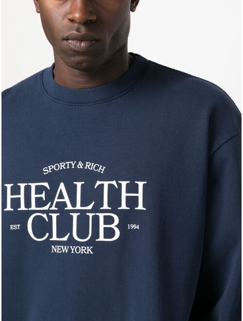 Sporty & Rich logo-print cotton sweatshirt