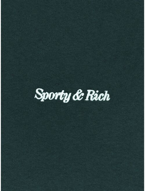 Sporty & Rich embroidered-logo long-sleeve polo shirt