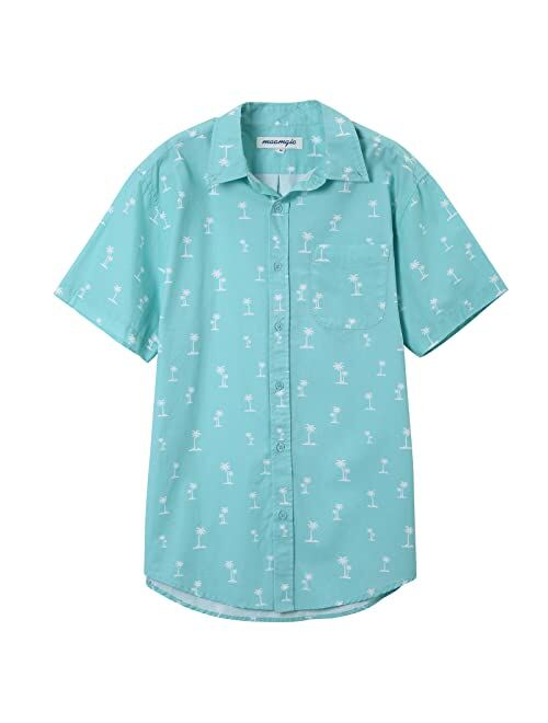 maamgic Hawaiian Shirt for Men Short Sleeve Button Down Shirts for Cruise Vacation Beach Camp