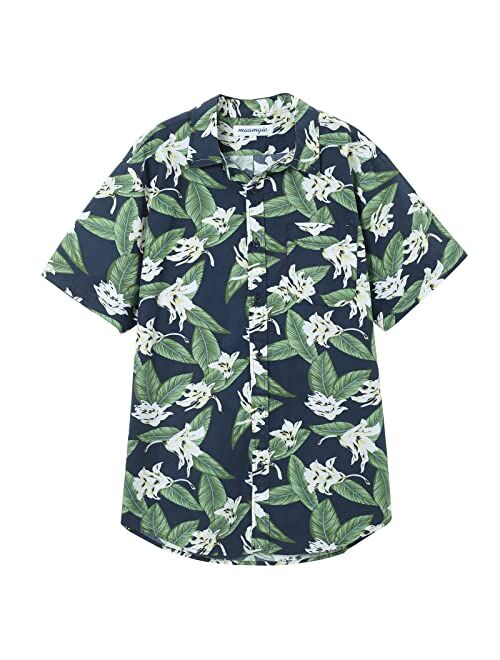 maamgic Hawaiian Shirt for Men Short Sleeve Button Down Shirts for Cruise Vacation Beach Camp