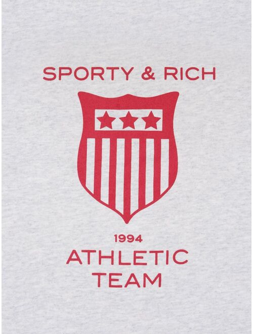 Sporty & Rich Athletic Team logo-print hoodie