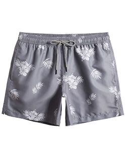 Mens Swim Shorts 5" Quick Dry Swim Trunks Bathing Suits Beach Shorts with Mesh Lining Pockets