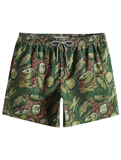 Mens Swim Shorts 5" Quick Dry Swim Trunks Bathing Suits Beach Shorts with Mesh Lining Pockets