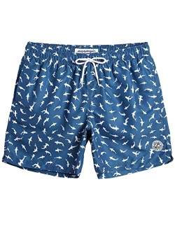 Mens Quick Dry Printed Short Swim Trunks with Mesh Lining Swimwear Bathing Suits