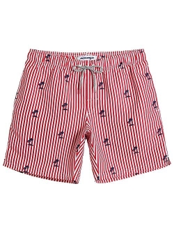 Mens Quick Dry Printed Short Swim Trunks with Mesh Lining Swimwear Bathing Suits