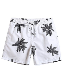 Mens Quick Dry Printed Short Swim Trunks with Mesh Lining Swimwear Bathing Suits