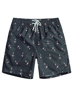 Mens Quick Dry Printed Short Swim Trunks with Mesh Lining Swimwear Bathing Suits