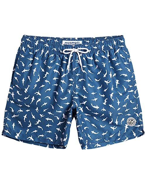 maamgic Mens Quick Dry Printed Short Swim Trunks with Mesh Lining Swimwear Bathing Suits