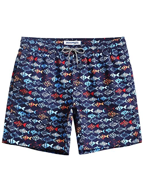 maamgic Mens Quick Dry Printed Short Swim Trunks with Mesh Lining Swimwear Bathing Suits