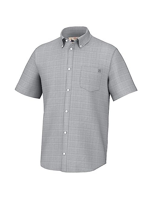 HUK Men's Kona Pattern Short Sleeve Fishing Button Down Shirt