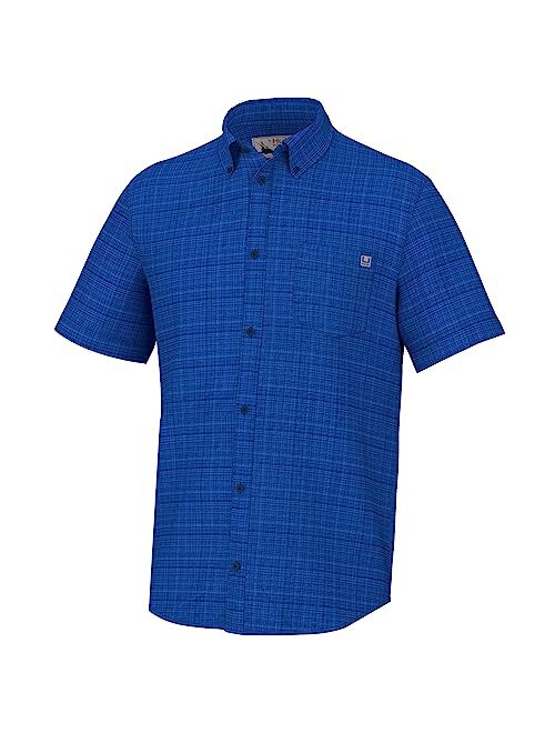 HUK Men's Kona Pattern Short Sleeve Fishing Button Down Shirt