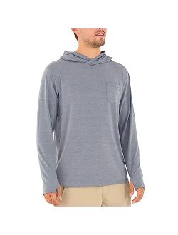 Free Fly Men's Bamboo Crossover Hoodie - Premium-Weight Stretch Outdoor Shirt with Thumbholes - Sun Protection UPF 50+