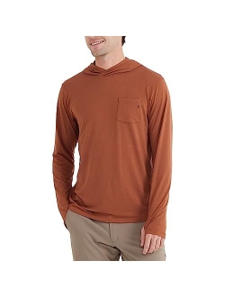 Free Fly Men's Bamboo Crossover Hoodie - Premium-Weight Stretch Outdoor Shirt with Thumbholes - Sun Protection UPF 50+