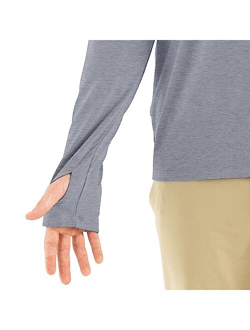 Free Fly Men's Bamboo Crossover Hoodie - Premium-Weight Stretch Outdoor Shirt with Thumbholes - Sun Protection UPF 50+