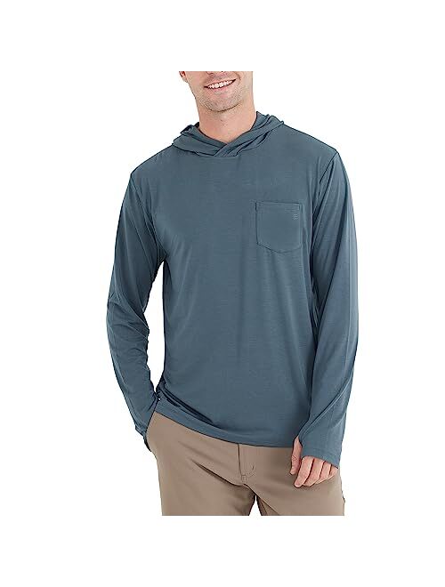 Free Fly Men's Bamboo Crossover Hoodie - Premium-Weight Stretch Outdoor Shirt with Thumbholes - Sun Protection UPF 50+