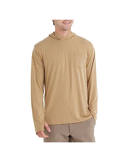 Free Fly Men's Bamboo Crossover Hoodie - Premium-Weight Stretch Outdoor Shirt with Thumbholes - Sun Protection UPF 50+