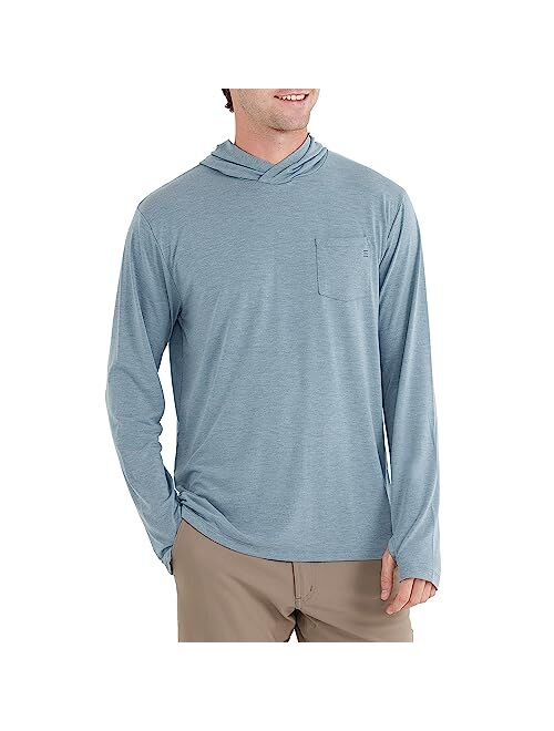 Free Fly Men's Bamboo Crossover Hoodie - Premium-Weight Stretch Outdoor Shirt with Thumbholes - Sun Protection UPF 50+