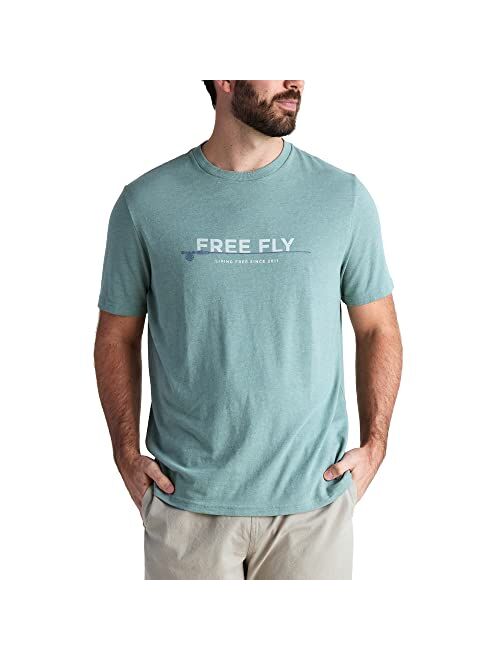 Free Fly Men's 8wt Tee - Logo Graphic Tee for Men - Ultra-Soft Cotton-Blend T-Shirt