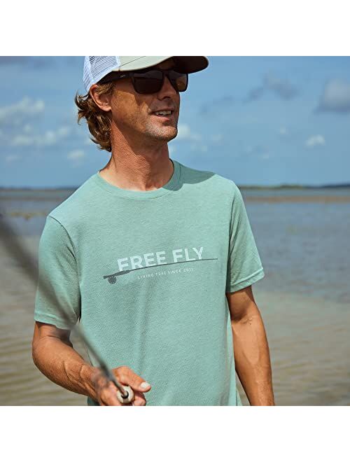 Free Fly Men's 8wt Tee - Logo Graphic Tee for Men - Ultra-Soft Cotton-Blend T-Shirt