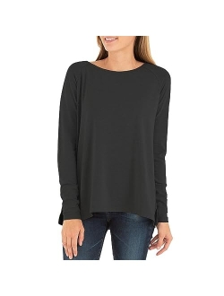 Free Fly Women's Bamboo Everyday Flex Long Sleeve Premium-Weight Women's Shirt Raglan Sleeve Tee with Sun Protection UPF 50+