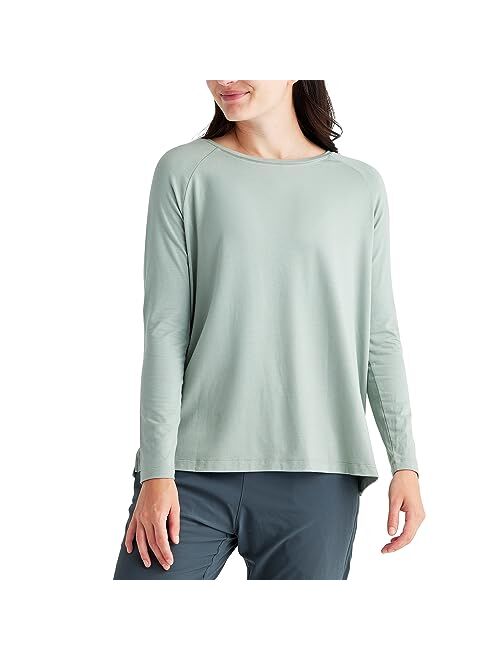 Free Fly Women's Bamboo Everyday Flex Long Sleeve Premium-Weight Women's Shirt Raglan Sleeve Tee with Sun Protection UPF 50+