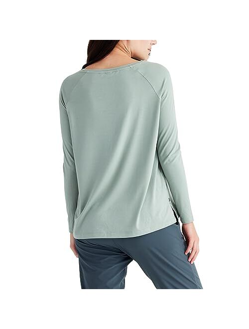 Free Fly Women's Bamboo Everyday Flex Long Sleeve Premium-Weight Women's Shirt Raglan Sleeve Tee with Sun Protection UPF 50+