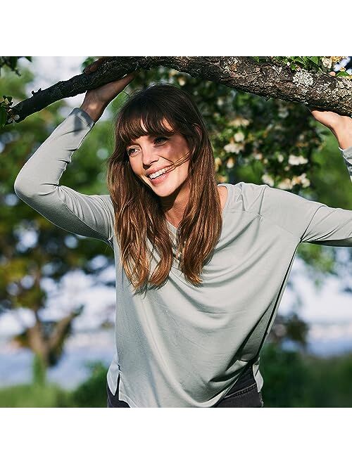 Free Fly Women's Bamboo Everyday Flex Long Sleeve Premium-Weight Women's Shirt Raglan Sleeve Tee with Sun Protection UPF 50+