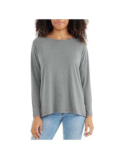 Free Fly Women's Bamboo Everyday Flex Long Sleeve Premium-Weight Women's Shirt Raglan Sleeve Tee with Sun Protection UPF 50+