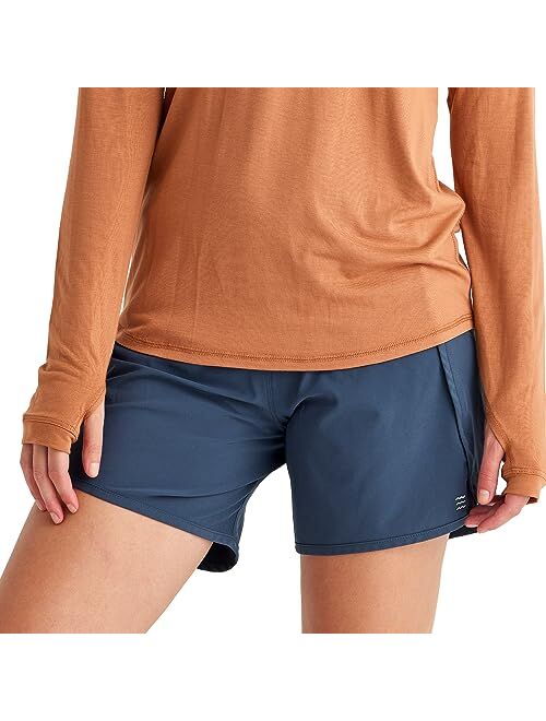 Free Fly Women's Bamboo Lined Breeze Short - 4-Way Performance Stretch Quick Dry Active Shorts with Sun Protection - UPF 50+